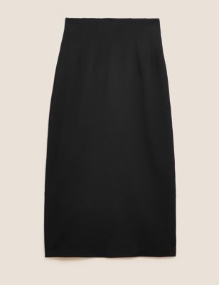M&S Womens Jersey Midi Pencil Skirt