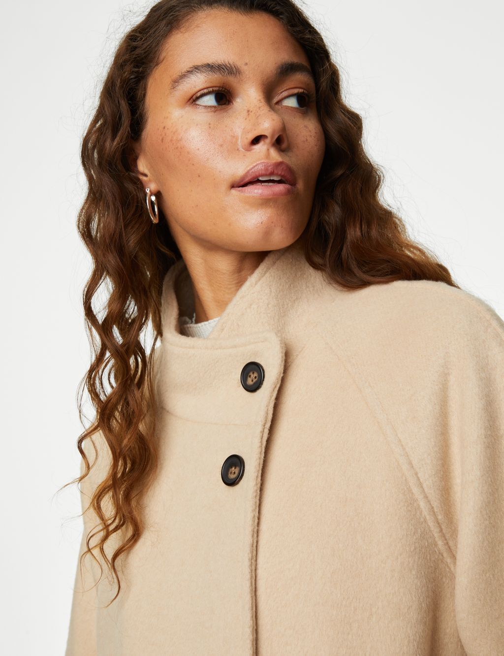 Belted Funnel Neck Wrap Coat with Wool image 3