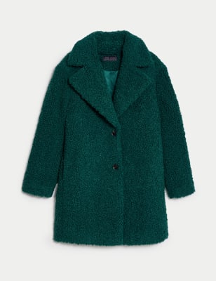 Textured Single Breasted Tailored Coat