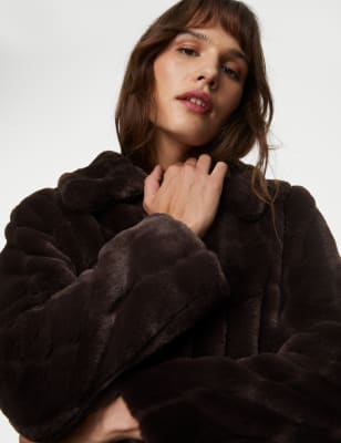 Faux Fur Textured Short Coat - MX