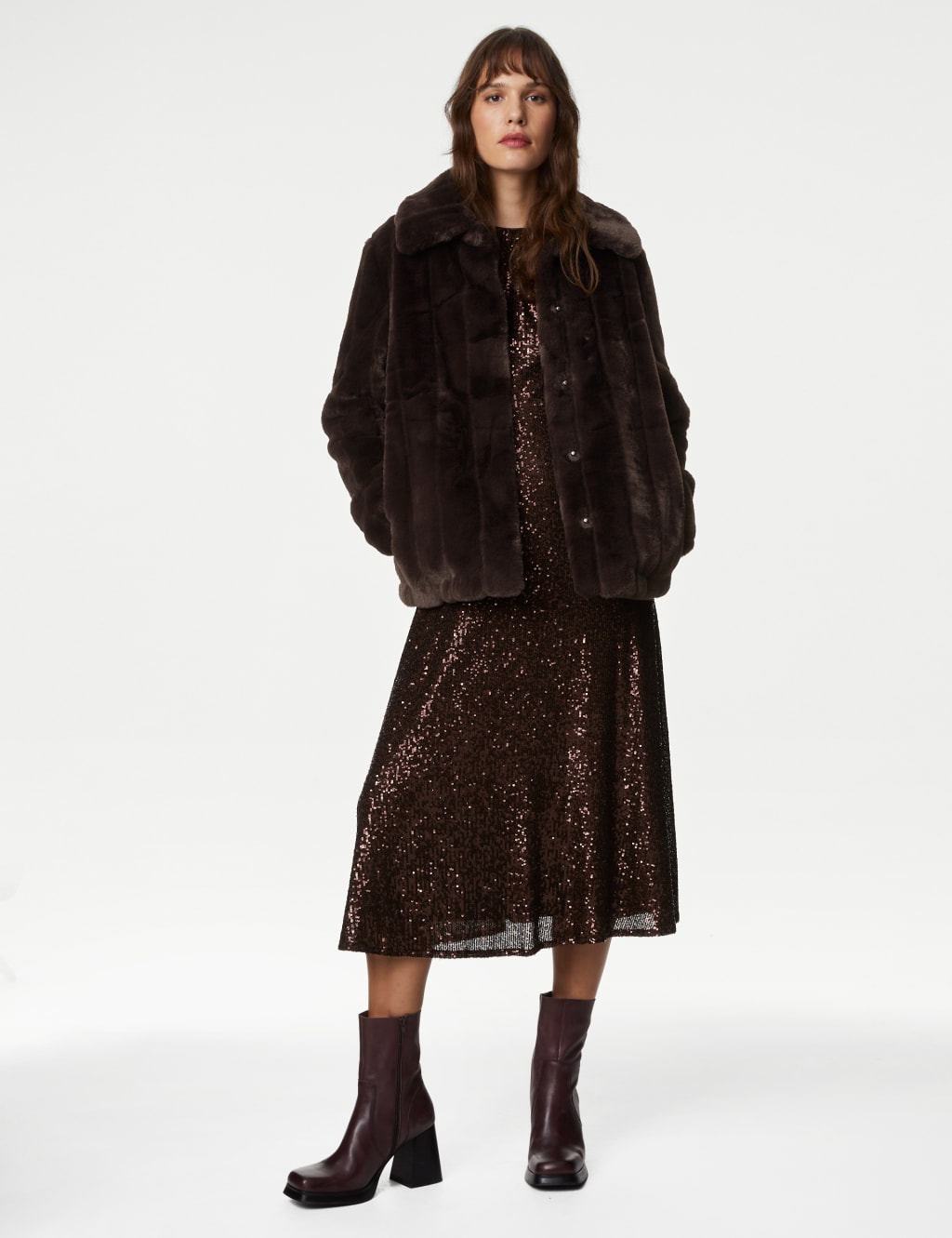 Faux Fur Textured Short Coat image 3