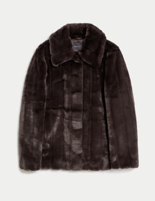 Faux Fur Textured Short Coat
