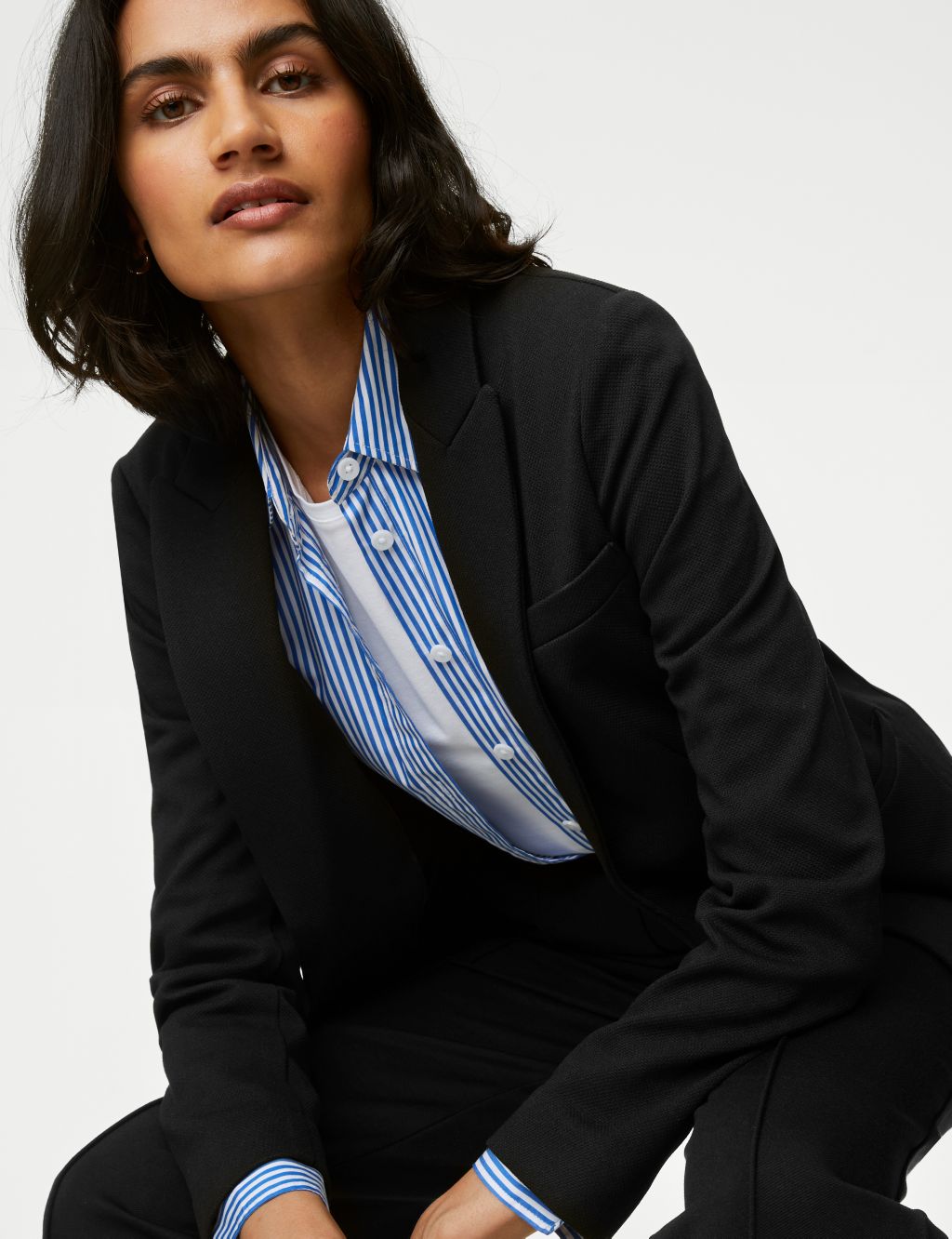 Jersey Relaxed Single Breasted Blazer image 3