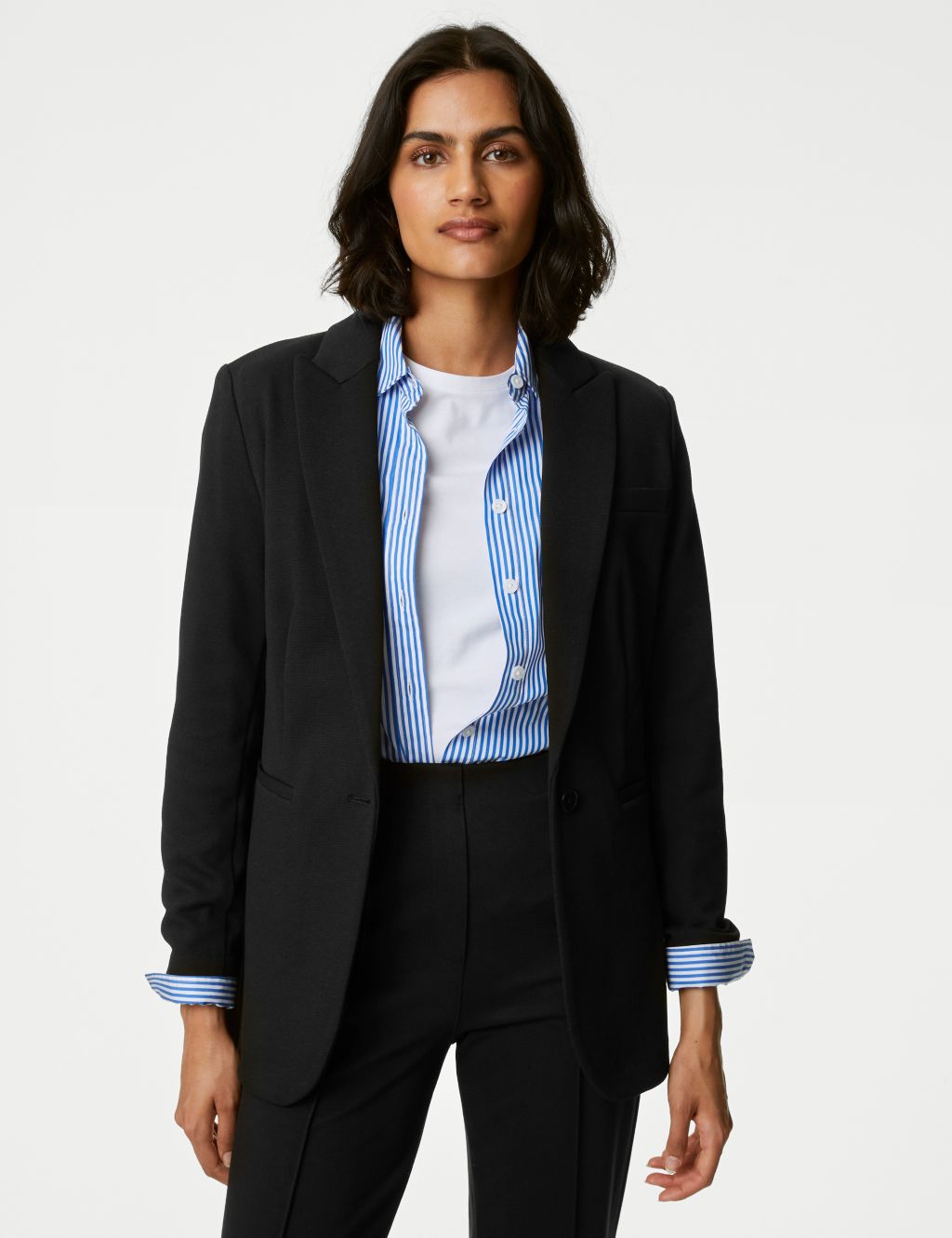 Jersey Relaxed Single Breasted Blazer image 4