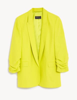 3/4 ruched slv. blazer (j522304)