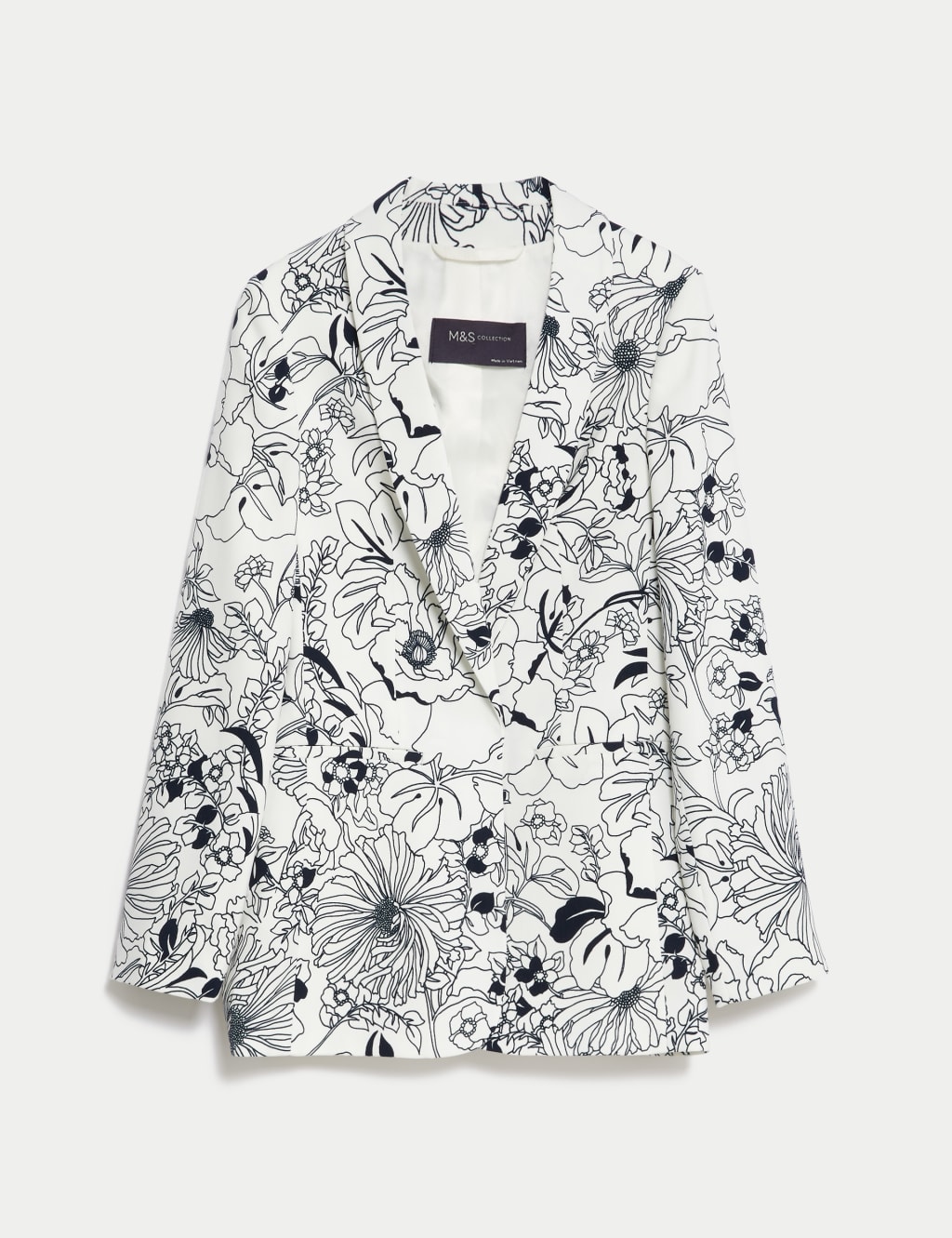 Satin Relaxed Floral Single Breasted Blazer image 2