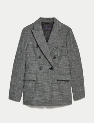Tailored Checked Double Breasted Blazer
