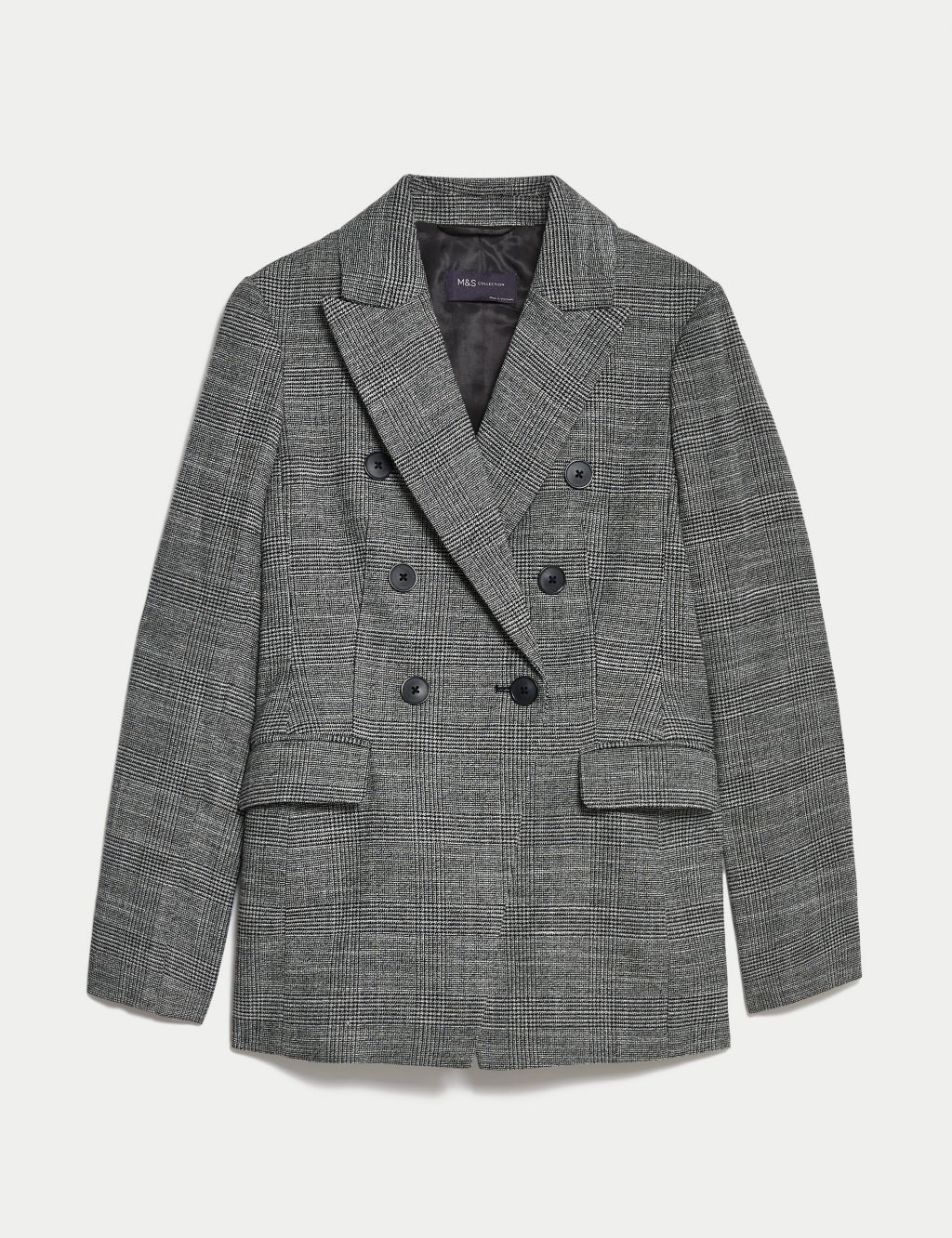 Tailored Checked Double Breasted Blazer image 2