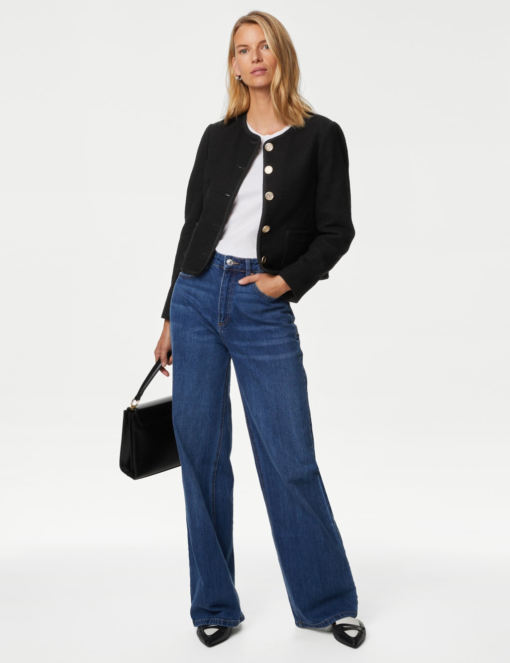 Celine Black Cotton & Silk Contrast Trim Detailed Flared Pants M Celine