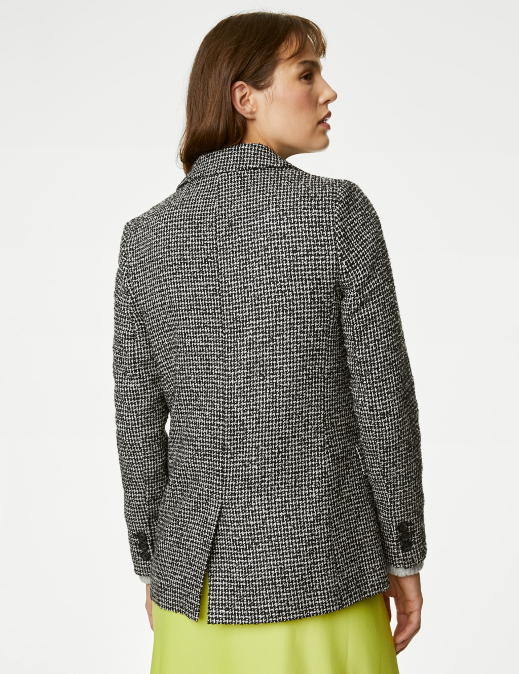 Tweed Relaxed Checked Single Breasted Blazer image 5