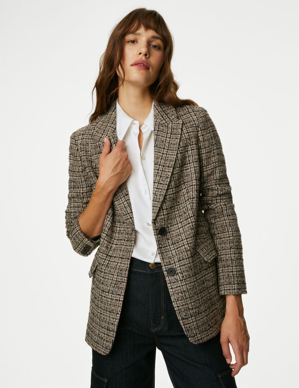 Tweed Relaxed Checked Blazer image 3