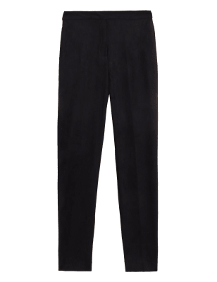 

Womens M&S Collection Faux Suede Trousers - Black, Black