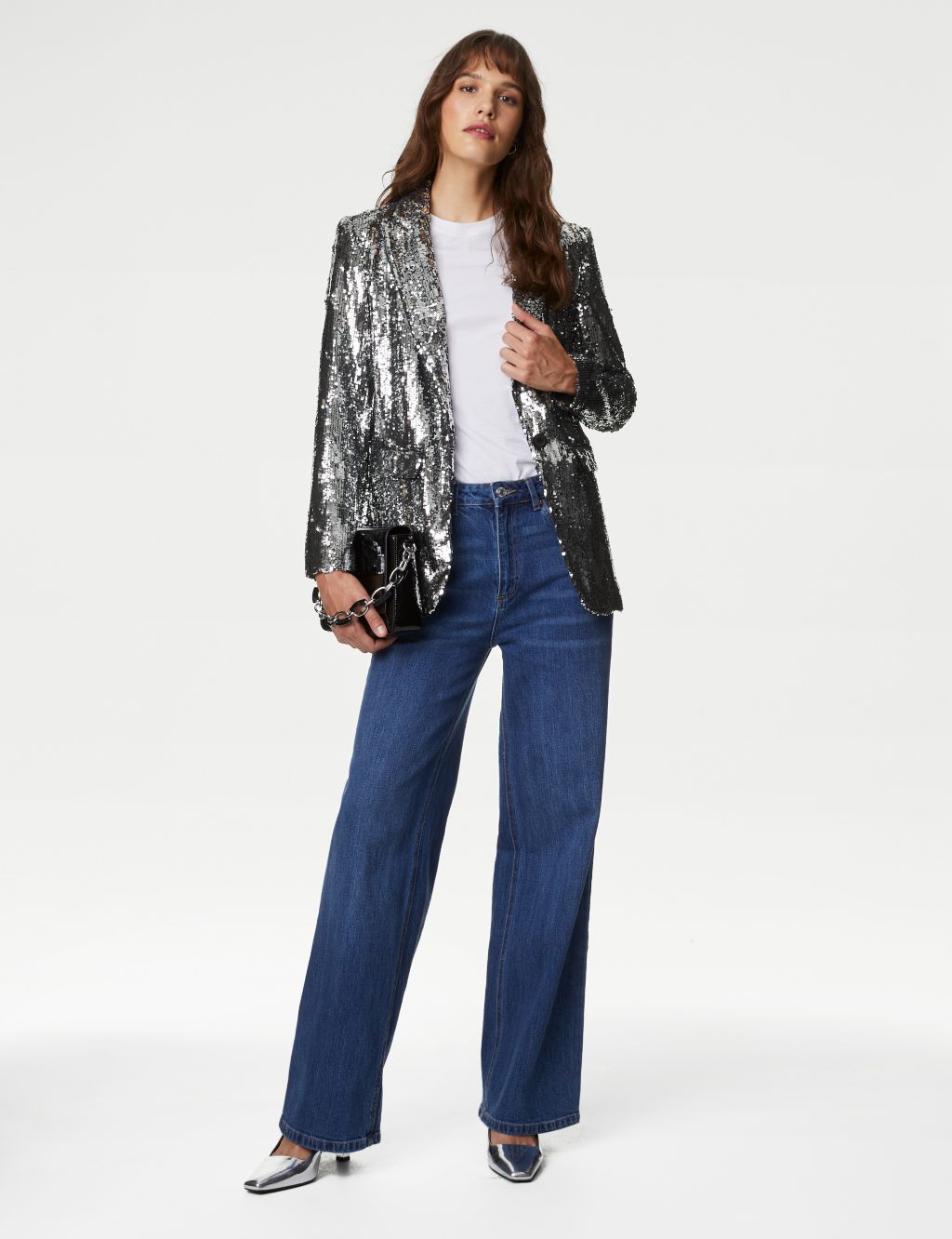 Tailored Sequin Single Breasted Blazer image 4