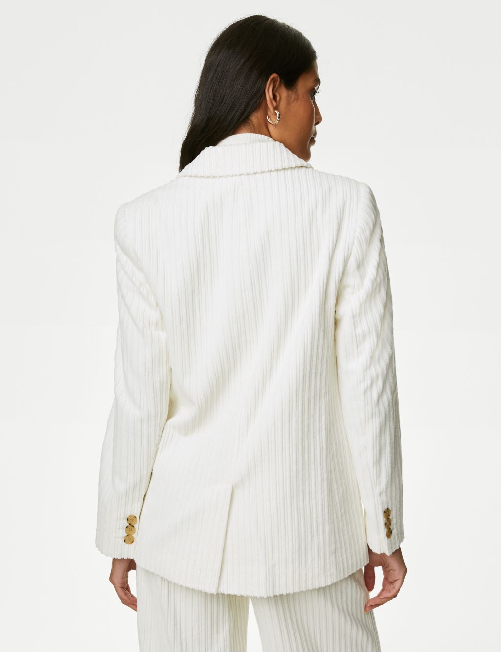Cord Relaxed Textured Single Breasted Blazer image 5