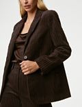 Cord Relaxed Textured Single Breasted Blazer