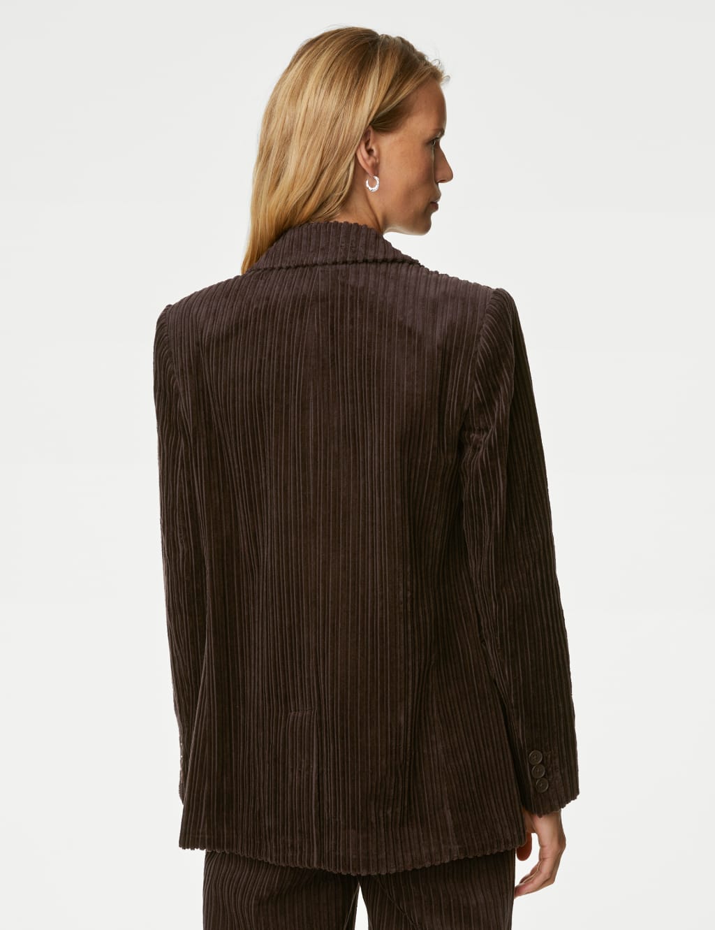 Cord Relaxed Textured Single Breasted Blazer image 5