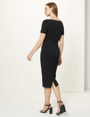 Short Sleeve Bodycon Midi Dress