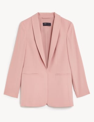 

Womens M&S Collection Gemütlicher Blazer mit Satin-Optik - Antique Rose, Antique Rose