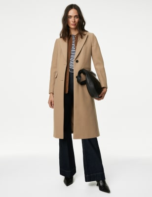 Longline single hot sale breasted coat