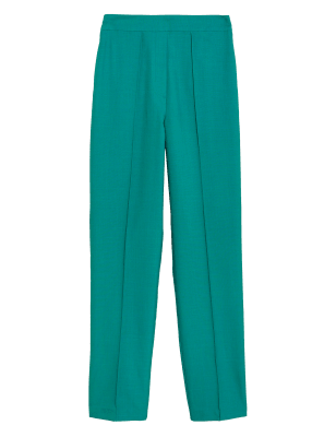 

Womens M&S Collection Melierte Hose mit geradem Bein - Dark Aqua, Dark Aqua