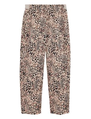 

Womens M&S Collection Cotton Rich Animal Print Slim Fit Trousers - Neutral, Neutral