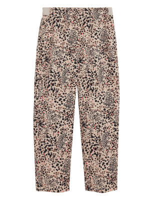 

Womens M&S Collection Schmal geschnittene Hose mit hohem Baumwollanteil und Tiermuster - Neutral, Neutral