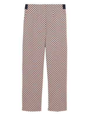 

M&S Collection Pantalón slim de algodón con diseño geométricoWomens - Ivory Mix, Ivory Mix