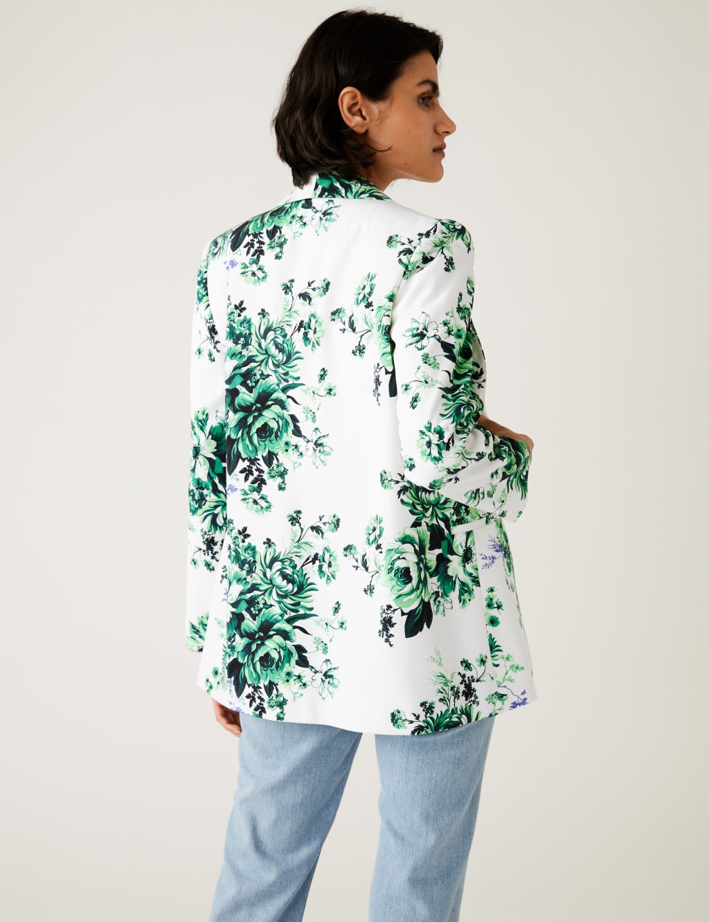 Satin Look Relaxed Floral Blazer image 4
