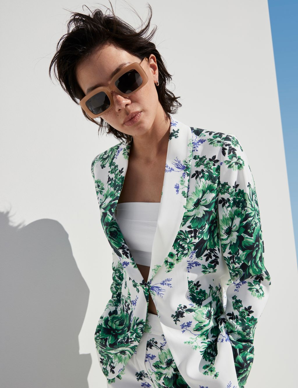 Satin Look Relaxed Floral Blazer image 5
