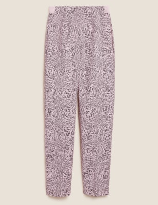 

Womens M&S Collection Cotton Rich Polka Dot Slim Fit Trousers - Pink Mix, Pink Mix