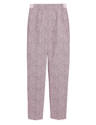 

Womens M&S Collection Cotton Rich Polka Dot Slim Fit Trousers - Pink Mix, Pink Mix