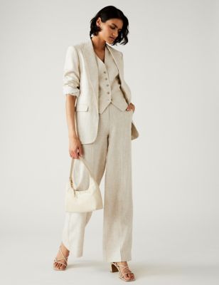 

Womens M&S Collection Linen Blend Relaxed Blazer - Neutral, Neutral