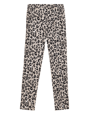 

M&S Collection Pantalón slim con algodón y estampado animalWomens - Neutral, Neutral