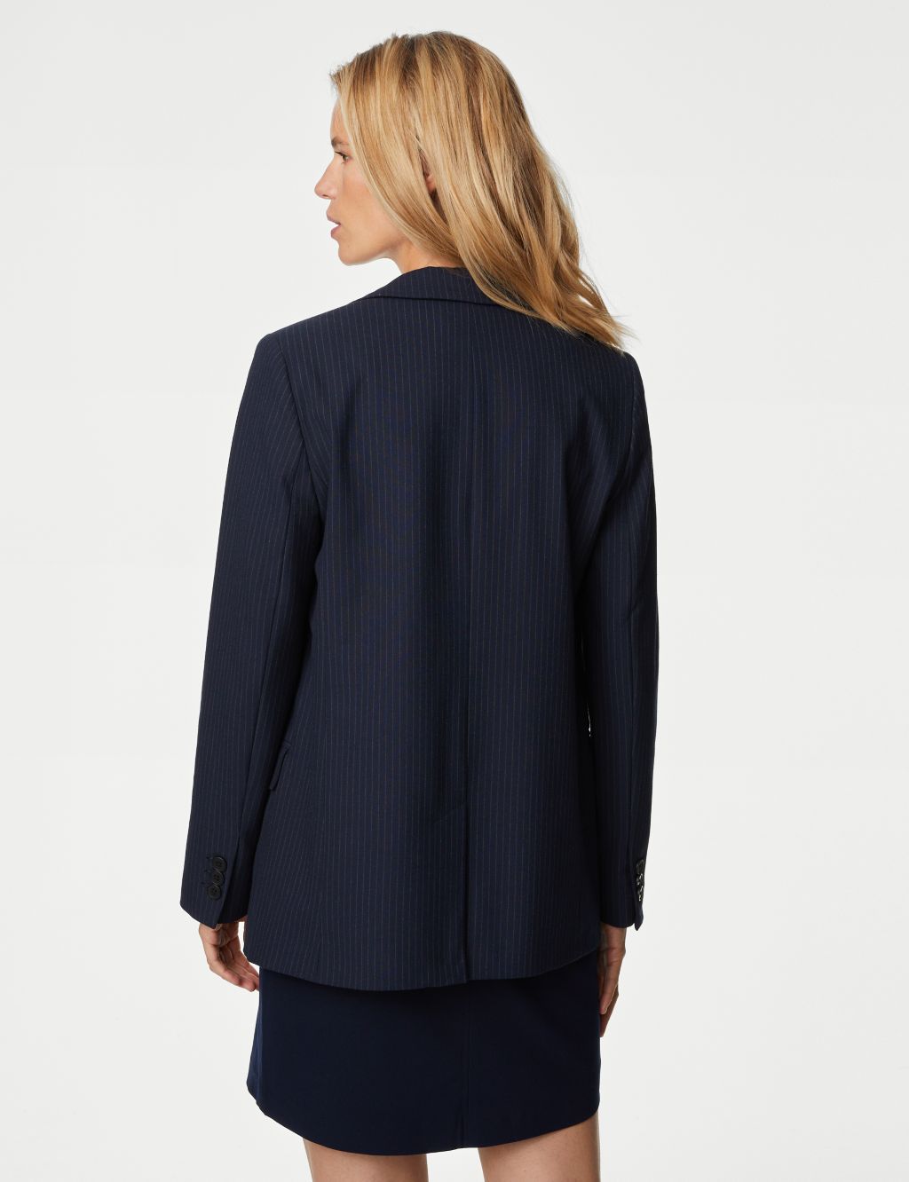 Relaxed Pinstripe Single Breasted Blazer image 5
