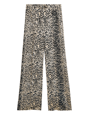 

Womens M&S Collection Twillhose mit weitem Bein und Tiermuster - Ivory Mix, Ivory Mix