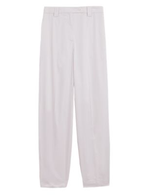 

Womens M&S Collection Cotton Rich Balloon Tapered Trousers - Calico, Calico
