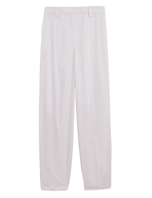 

Womens M&S Collection Cotton Rich Balloon Tapered Trousers - Calico, Calico