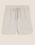 Linen Blend High Waisted Shorts