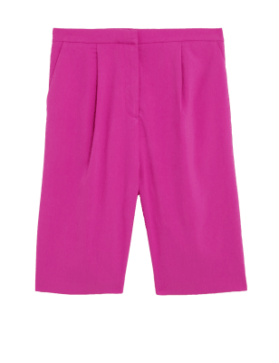 

M&S Collection Bermudas con pinzas de cintura altaWomens - Fuchsia, Fuchsia