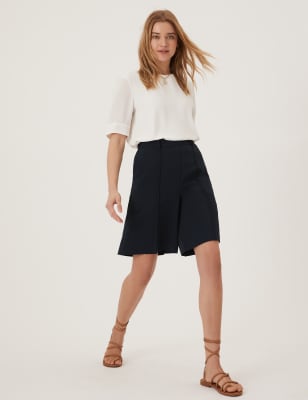 

M&S Collection Bermudas de sarga con pinzasWomens - Navy, Navy