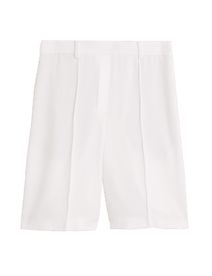 

Womens M&S Collection Twill Pleat Front Bermuda Shorts - Ivory, Ivory