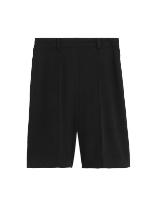 

Womens M&S Collection Twill Pleat Front Bermuda Shorts - Black, Black