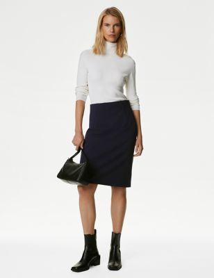 Jersey Knee Length Pencil Skirt