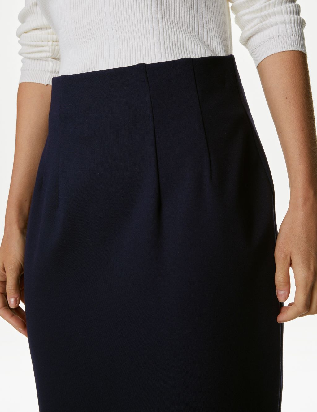 Jersey Knee Length Pencil Skirt image 2