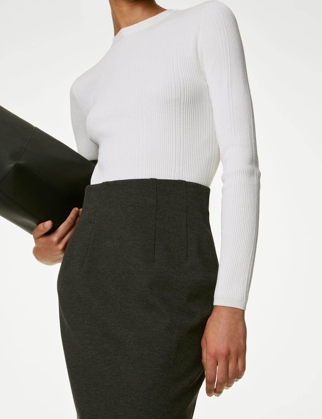 Jersey Knee Length Pencil Skirt image 2