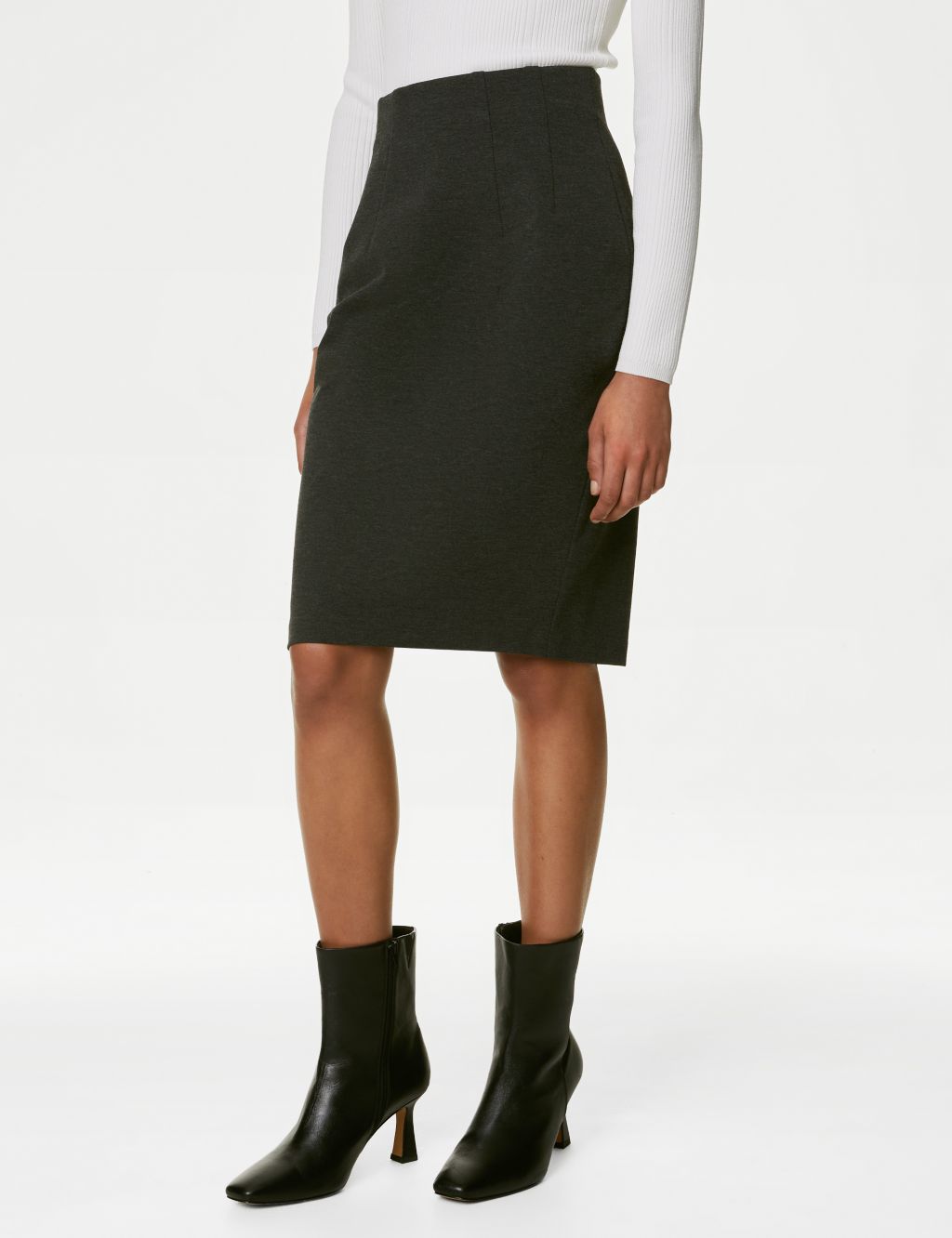 Jersey Knee Length Pencil Skirt image 3