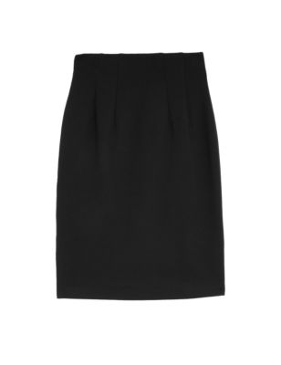Womens M&S Collection Jersey Knee Length Pencil Skirt - Black