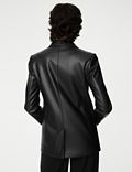 Faux Leather Tailored Single Breasted Blazer
