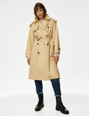 

Womens M&S Collection Pure Cotton Stormwear™ Longline Trench Coat - Buff, Buff