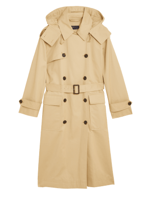 

Womens M&S Collection Pure Cotton Stormwear™ Longline Trench Coat - Buff, Buff